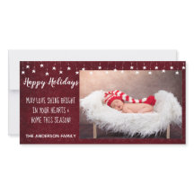 Joyeuses Fêtes Étoiles Vintage Brillent Rouge 8x4