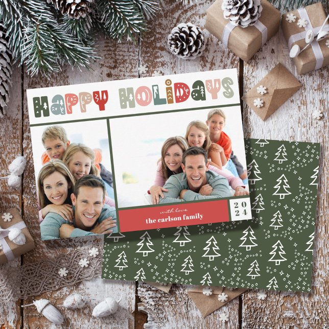 Cartes Pour Fêtes Annuelles Joyeuses Fêtes Famille Photo (Créateur téléchargé)