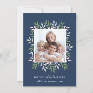 Cartes Pour Fêtes Annuelles Joyeuses fêtes Festive verdure Cadre photo