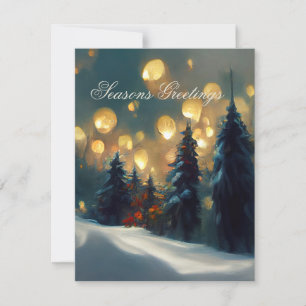 Cartes Pour Fêtes Annuelles Joyeuses Fêtes - Forêt de neige pacifique
