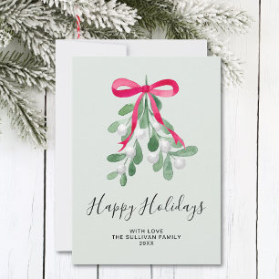 Cartes Pour Fêtes Annuelles Joyeuses Fêtes Gui Vert