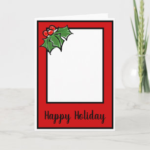 Cartes Pour Fêtes Annuelles Joyeuses Fêtes guirlande de Noël Rameaux de houx