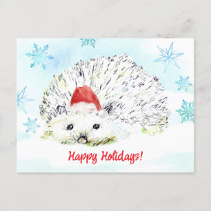 Cartes Pour Fêtes Annuelles Joyeuses Fêtes Hérisson Chapeau de Père Noël Faune