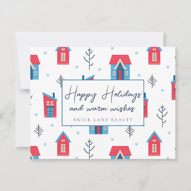 Cartes Pour Fêtes Annuelles Joyeuses Fêtes Immobilières  (Devant)