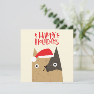 Cartes Pour Fêtes Annuelles Joyeuses fêtes - Joli Noël Père Noël Cat Cartoon