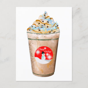Cartes Pour Fêtes Annuelles Joyeuses Fêtes Latte Caramel Et Paillettes De Bonh