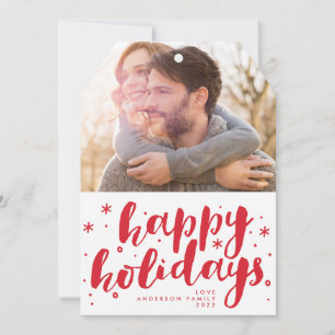 Cartes Pour Fêtes Annuelles Joyeuses fêtes Lettrer Balise Photo Noël