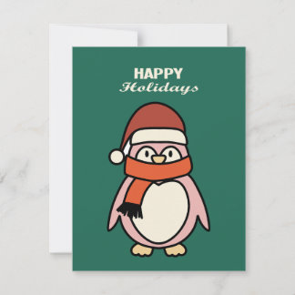Cartes Pour Fêtes Annuelles joyeuses fêtes manchot rose 
