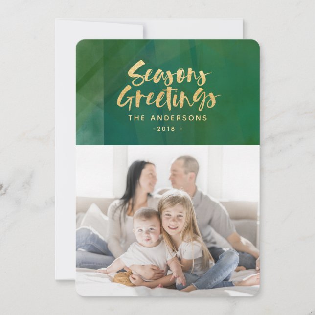 Cartes Pour Fêtes Annuelles Joyeuses Fêtes métalliques or (Devant)