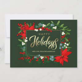 Cartes Pour Fêtes Annuelles Joyeuses fêtes. Mistletoe dessinée à la main, Poin
