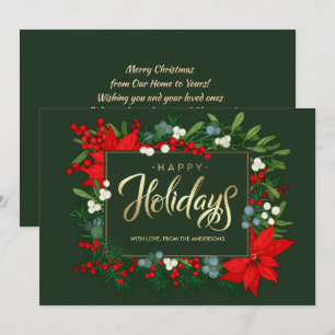Cartes Pour Fêtes Annuelles Joyeuses fêtes. Mistletoe dessinée à la main, Poin