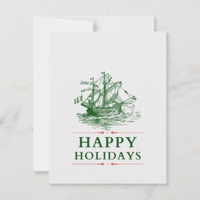 Cartes Pour Fêtes Annuelles Joyeuses Fêtes- Navire Pirate (Devant)