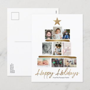 Cartes Pour Fêtes Annuelles Joyeuses fêtes Noël Arbre photo pile or