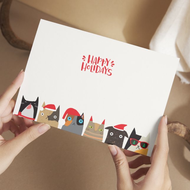 Cartes Pour Fêtes Annuelles Joyeuses fêtes ! Noël des caricatures de chats de  (Créateur téléchargé)