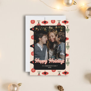 Cartes Pour Fêtes Annuelles Joyeuses fêtes Noël Famille Photo Noir