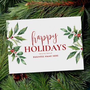 Cartes Pour Fêtes Annuelles Joyeuses fêtes Noël Floral Business