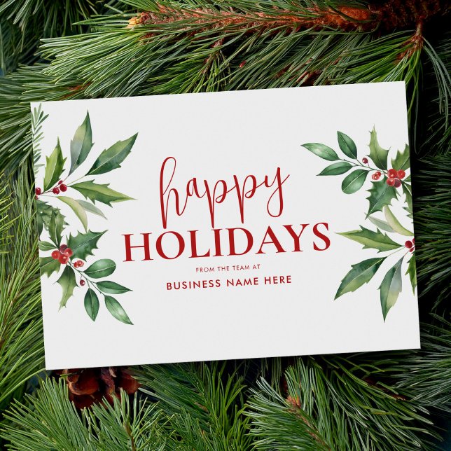 Cartes Pour Fêtes Annuelles Joyeuses fêtes Noël Floral Business (Créateur téléchargé)