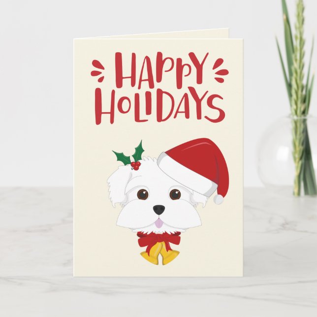 Cartes Pour Fêtes Annuelles Joyeuses fêtes - Noël maltais mignon (Devant)