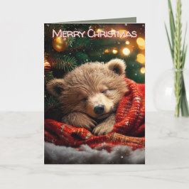 Cartes Pour Fêtes Annuelles Joyeuses fêtes Noël Ours en lambeaux