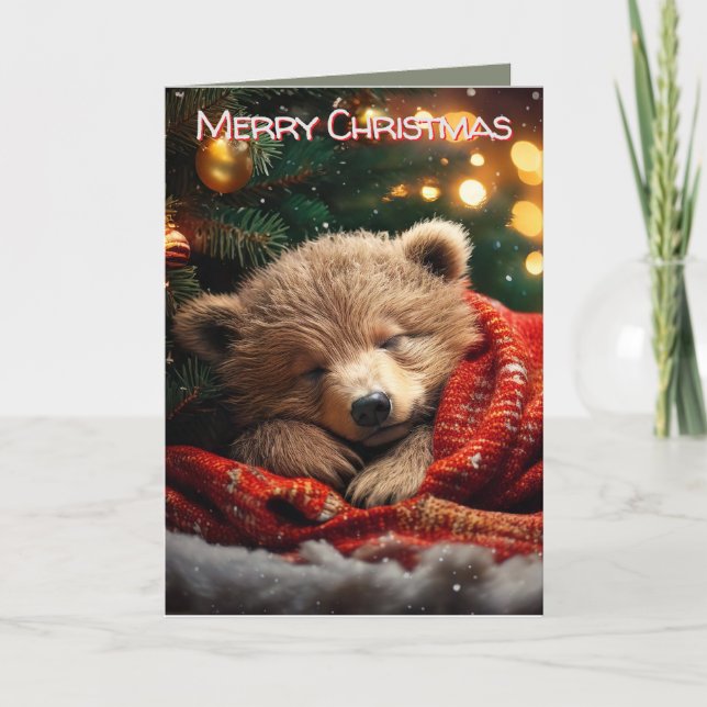 Cartes Pour Fêtes Annuelles Joyeuses fêtes Noël Ours en lambeaux (Devant)
