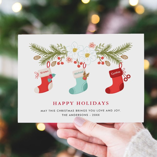 Cartes Pour Fêtes Annuelles Joyeuses fêtes Noël Stockage 3 Noms de famille (Créateur téléchargé)