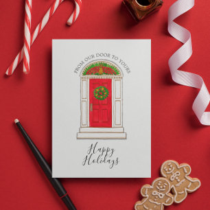 Cartes Pour Fêtes Annuelles Joyeuses Fêtes Notre Porte Porte Rouge Porte D'Ana