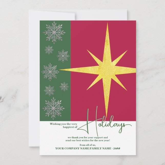 Cartes Pour Fêtes Annuelles Joyeuses fêtes Nouvel An Budget d'entreprise Entre (Devant)