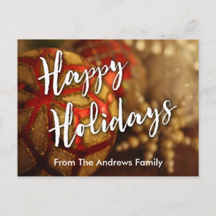 Cartes Pour Fêtes Annuelles Joyeuses fêtes Ornements Photo & Typographie