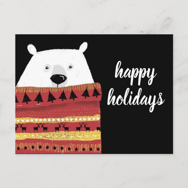 Cartes Pour Fêtes Annuelles Joyeuses fêtes | Ours à sueur d'hiver (Devant)