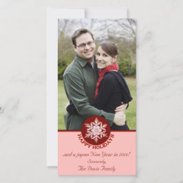 Cartes Pour Fêtes Annuelles Joyeuses fêtes Papier rouge Flocon de neige 4x8