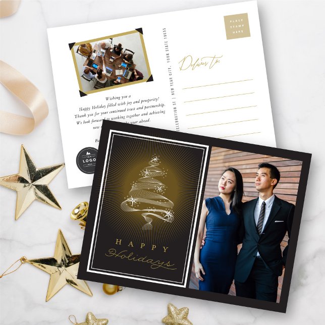 Cartes Pour Fêtes Annuelles Joyeuses fêtes parsemant l'arbre de Noël (Créateur téléchargé)