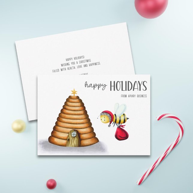 Cartes Pour Fêtes Annuelles Joyeuses Fêtes Père Noël Abeille Noël (Créateur téléchargé)