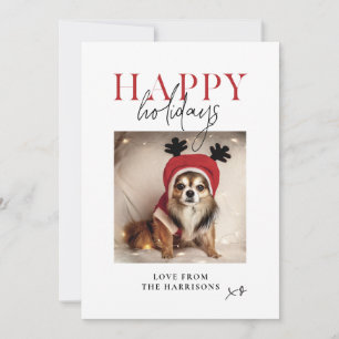 Cartes Pour Fêtes Annuelles Joyeuses fêtes Personnalisé Chien Photo Famille 
