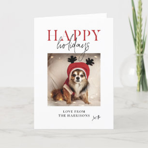 Cartes Pour Fêtes Annuelles Joyeuses fêtes Personnalisé Chien Photo Famille