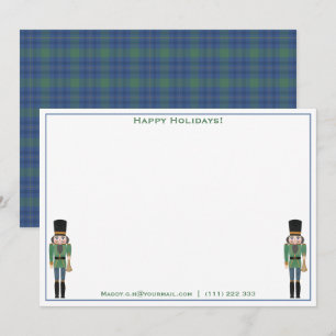 Cartes Pour Fêtes Annuelles Joyeuses fêtes Personnalisé Green Blue Nutcracker