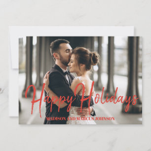 Cartes Pour Fêtes Annuelles Joyeuses fêtes   Photo de vacances des jeunes mari