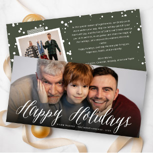 Cartes Pour Fêtes Annuelles Joyeuses Fêtes Photo Simple Script Minimaliste