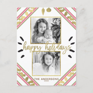 Cartes Pour Fêtes Annuelles Joyeuses Fêtes Rayures Rouge Blanc Vert Photo