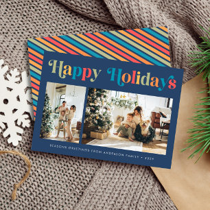 Cartes Pour Fêtes Annuelles Joyeuses fêtes Retro couleur 2 Photo Noël