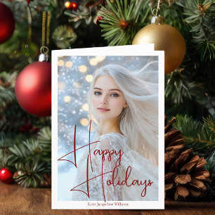 Cartes Pour Fêtes Annuelles Joyeuses Fêtes Rouge Autographe Celebrity Photo