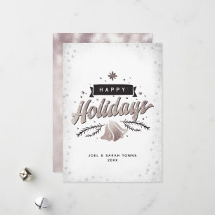 Cartes Pour Fêtes Annuelles Joyeuses fêtes Silver Bells Snowflakes Nom personn