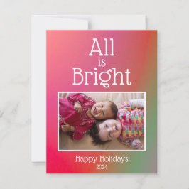 Cartes Pour Fêtes Annuelles Joyeuses Fêtes Tout est Brillant Photo Rouge Vert 