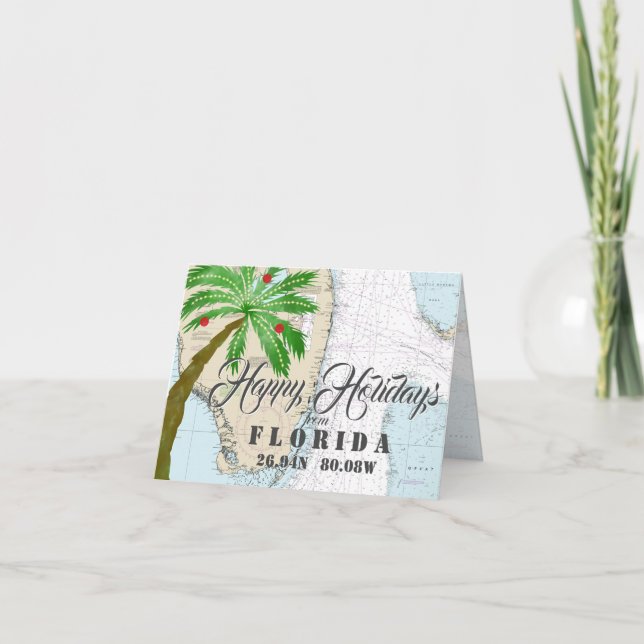 Cartes Pour Fêtes Annuelles Joyeuses Fêtes Tropicales et Maritimes depuis la F (Devant)