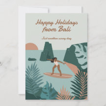 Joyeuses Fêtes Vagues Tropicales Vintage Surf