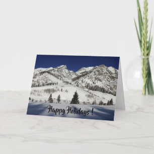 Cartes Pour Fêtes Annuelles Joyeuses fêtes ! Vide avec montagne enneigée