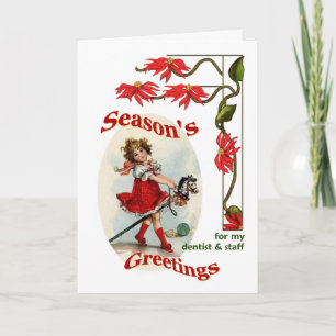Cartes Pour Fêtes Annuelles Joyeuses Fêtes vintage dentiste et personnel de