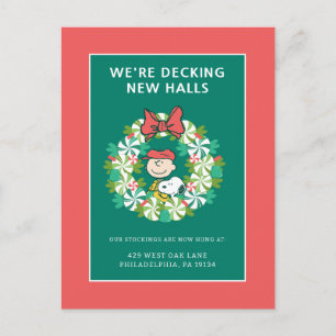 Cartes Pour Fêtes Annuelles Joyeuses fêtes   Wreath de bonbon de menthe poivré