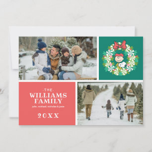 Cartes Pour Fêtes Annuelles Joyeuses fêtes   Wreath de bonbon de menthe poivré