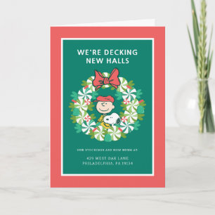 Cartes Pour Fêtes Annuelles Joyeuses fêtes   Wreath de bonbon de menthe poivré