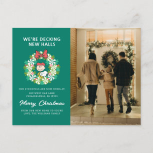 Cartes Pour Fêtes Annuelles Joyeuses fêtes   Wreath de bonbon de menthe poivré